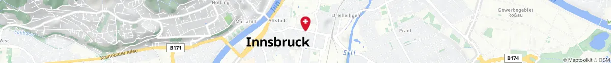 Kartendarstellung des Standorts für Apotheke Zum Tiroler Adler in 6020 Innsbruck